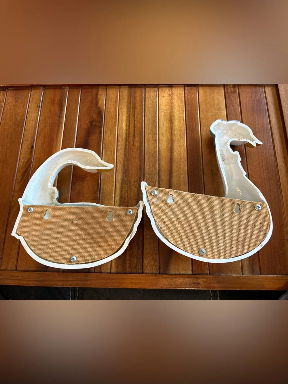 Set Vintage Burwood Goose Wall Pocket Wall Hanging  Duck Blue Ribbon